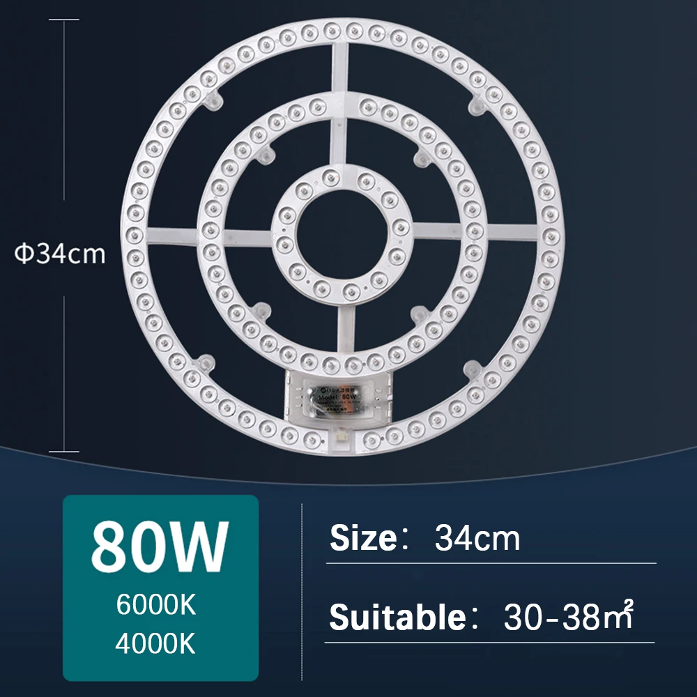 Panel de luz LED para techo, 220 V-240 V, módulo LED de repuesto, 12 W-100 W, fuente de luz LED de anillo redondo de ahorro de energía