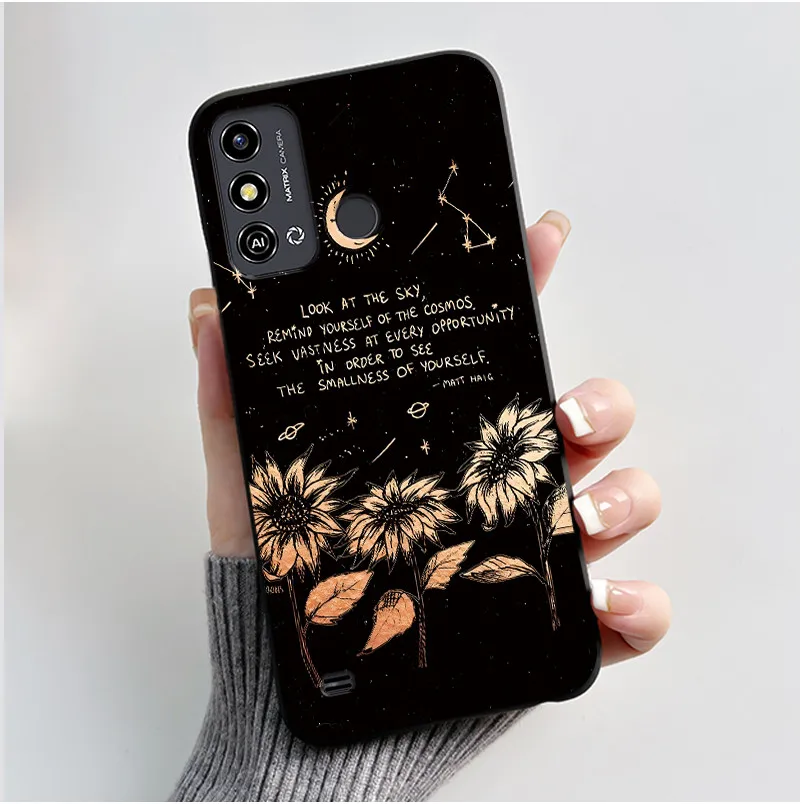 Aesthetic Cute Cat Astronaut Black Soft Silicone Phone Case & Bumper Cover