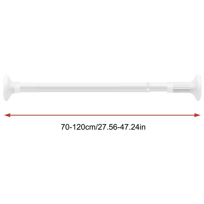 Curtain Rod Adjustable Spring Loaded Telescopic Pol Anti Slip Shower Rod Wardrobe Bracket Extendable Stick For Bathroom Window images - 6