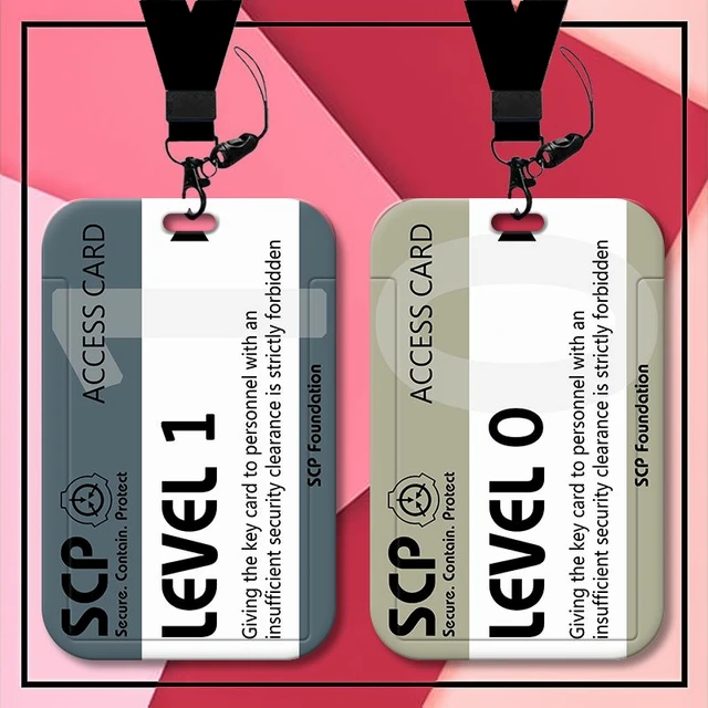 Scp fundação tags duro pvc trabalho cartão de acesso conjunto scp-1