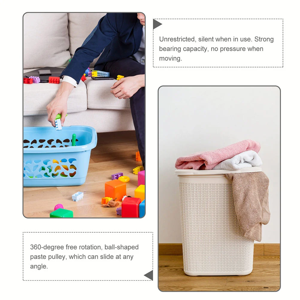 8 Pcs Self Adhesive Casters Stainless Steel Trashcan Wheels Accessories Small Appliance Paste Universal Abs Furniture Mini 5