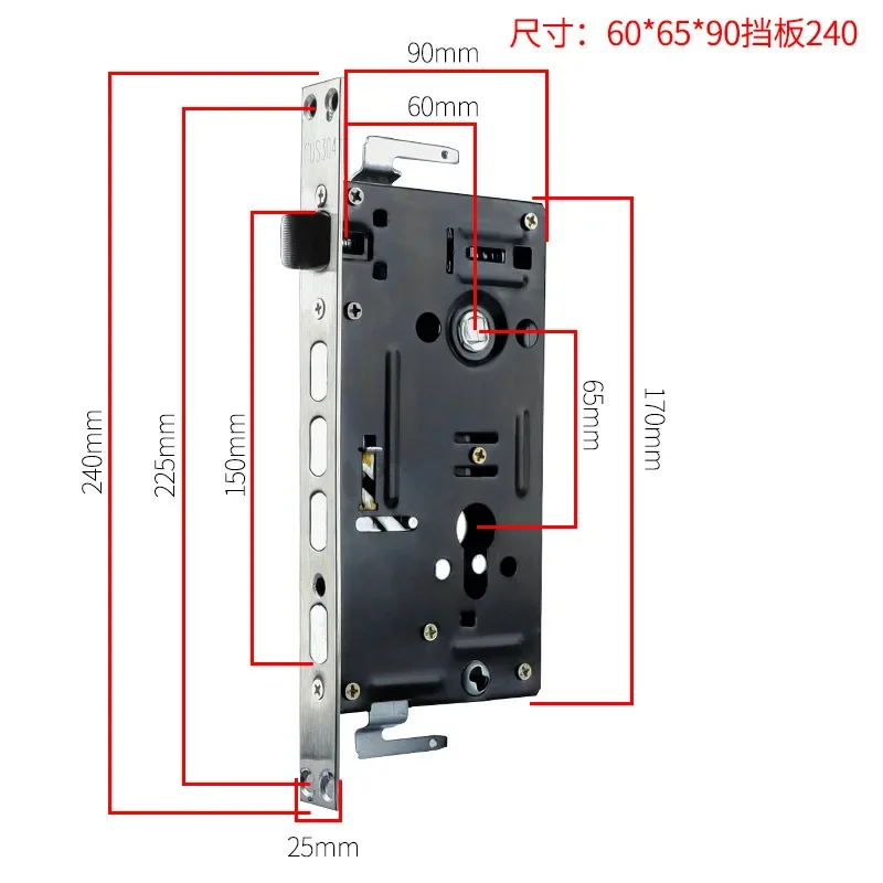 Mechanical Lock Body for Anti-theft Door Lock Engineering 24 * 240 Square Head 30 * 240 Cylindrical Body