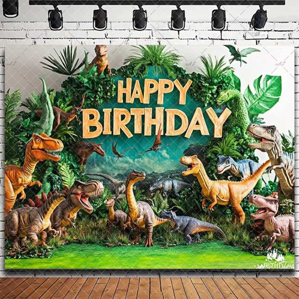 Tropischer Dschungel Dinosaurier Thema Junge Geburtstag Party Dekorationen Jurassic Park Hintergrund Fotografie Hintergrund Babyparty Zubehör – Detail 15