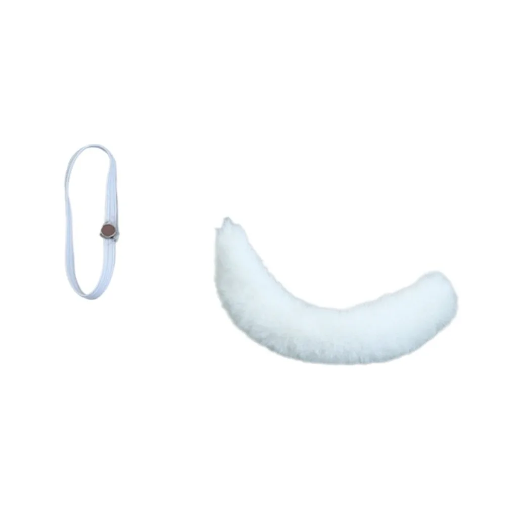 Stuffed Toys Headband 20cm Headwear Cat Ear Hairy Tail Cat Ears Tail Hair Decor Cute Cotton Animal Ear Dolls Accessories