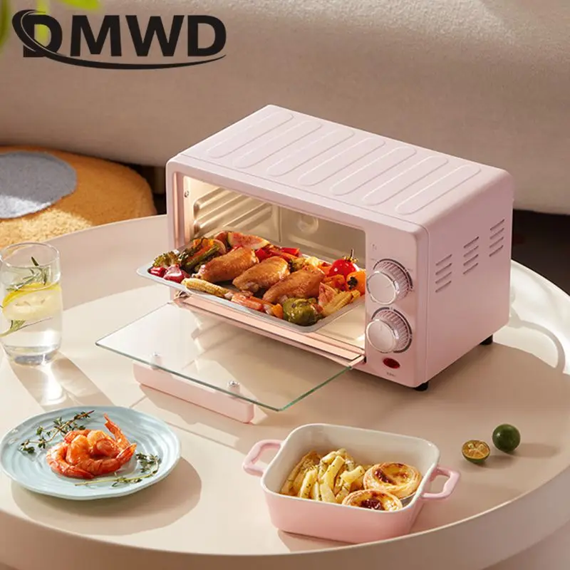 Mini Electric Oven 12L Capacity Household Multi-functional Backing Tool Double trays Temperature adjust With timer Knob control 4