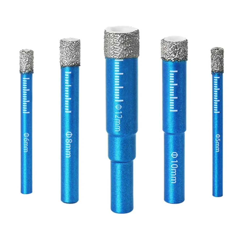 1pc Diamond Brazed Dry Drill Bit 5-16mm Round Shank Drilling Bit Hole Saw For Ceramic Marble Tile Slate Stone Masonry Dry Drill saw masonry hex bit bits granite tile drill hard set glass material diamond for dry hole stone marble shank drill ceramic 5 16mm