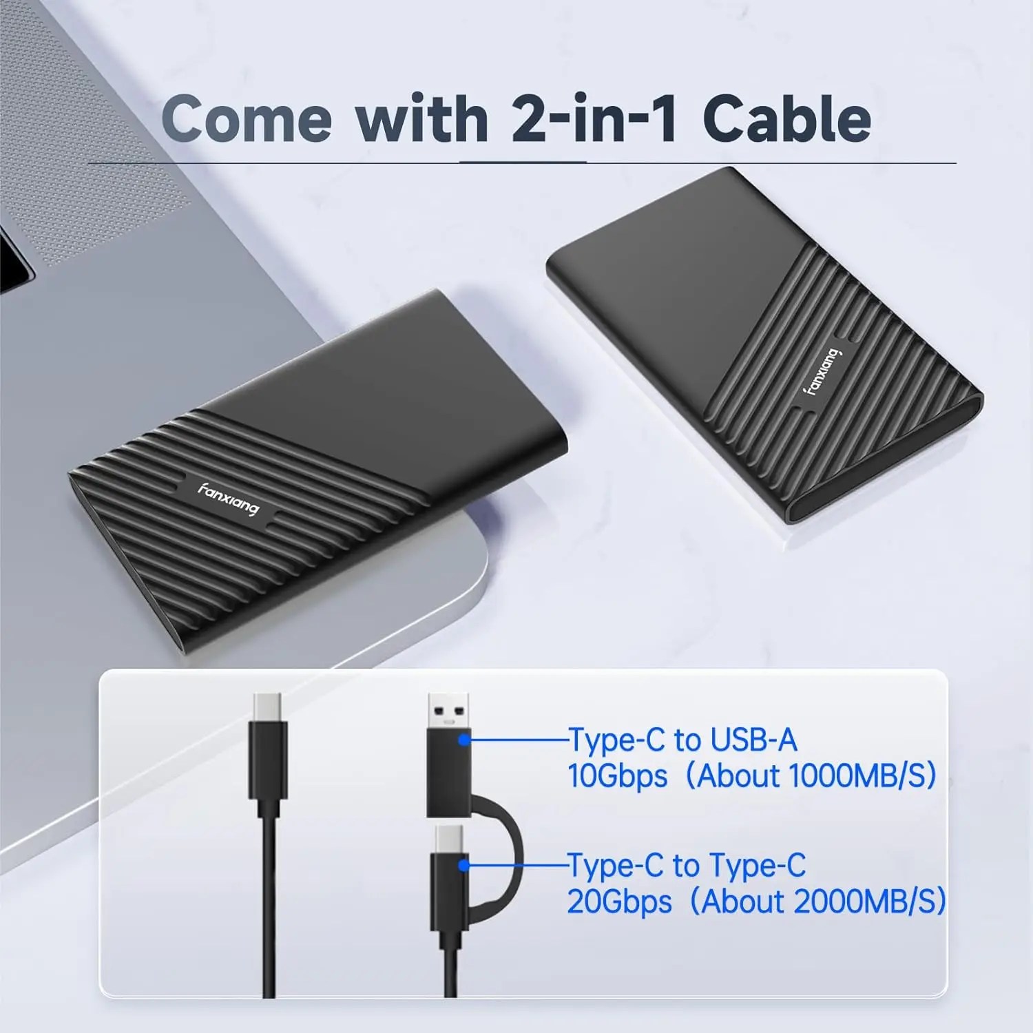 Fanxiang PS2000W 20Gbps Portable SSD 2000MB/s 1TB 2TB 4TB USB3