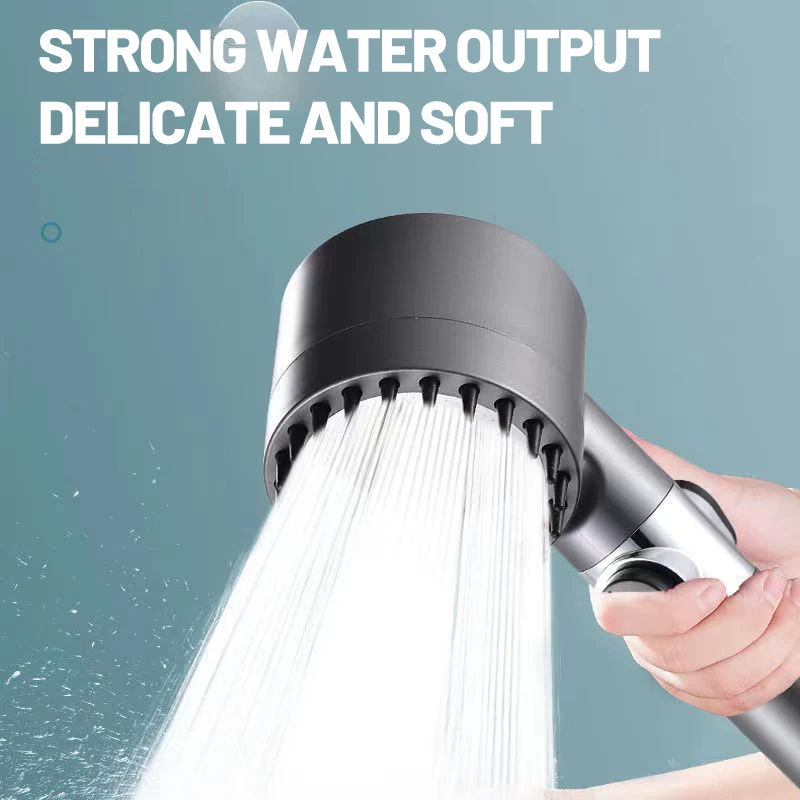 High Pressure Shower Head 3 Modes Adjustable Water Saving One-key Stop Water Massage Nozzel Bathroom Accessories shower head,shower nozzle