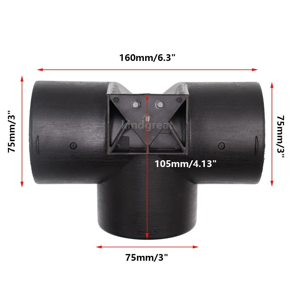 Riscaldatore Di Parcheggio Da 75Mm Exhasut Ducting Air Vent T Pipe Con Connettore Di Uscita Della Valvola A Lembo A Doppio Regolatore Per Eberspacher 