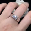 Bague de fiançailles en diamant pour hommes, couleur D, couleur unie, PT950, 0,8 ct, cadeau d'anniversaire de mariage