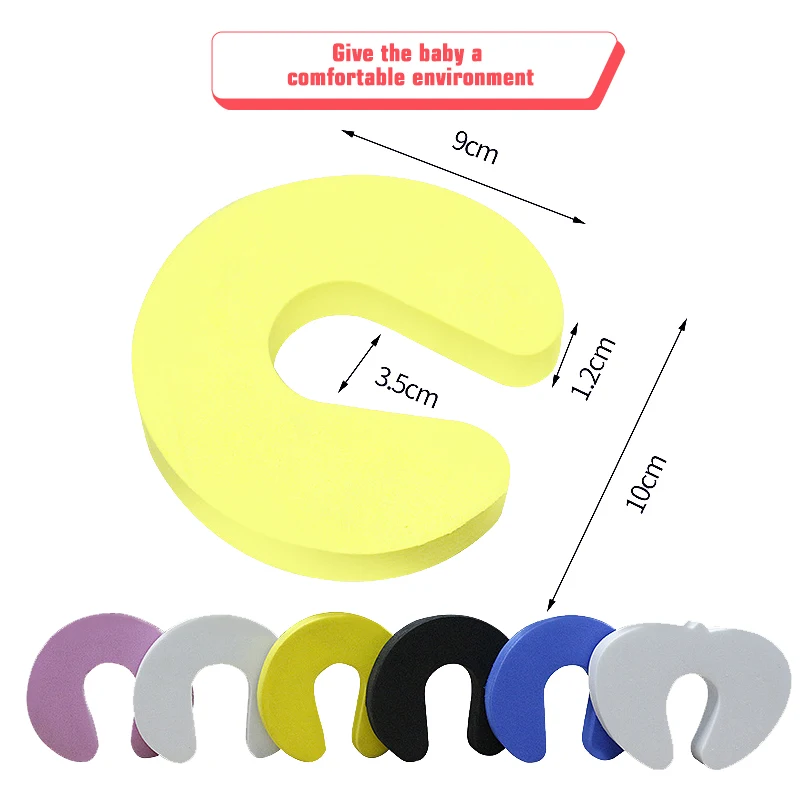 5PCS EVA C Shape Security Cabinet Locks Door Clip Baby Safety Locks Children Protection Kids Finger Safe Foam Door Stopper cabinet safety lock