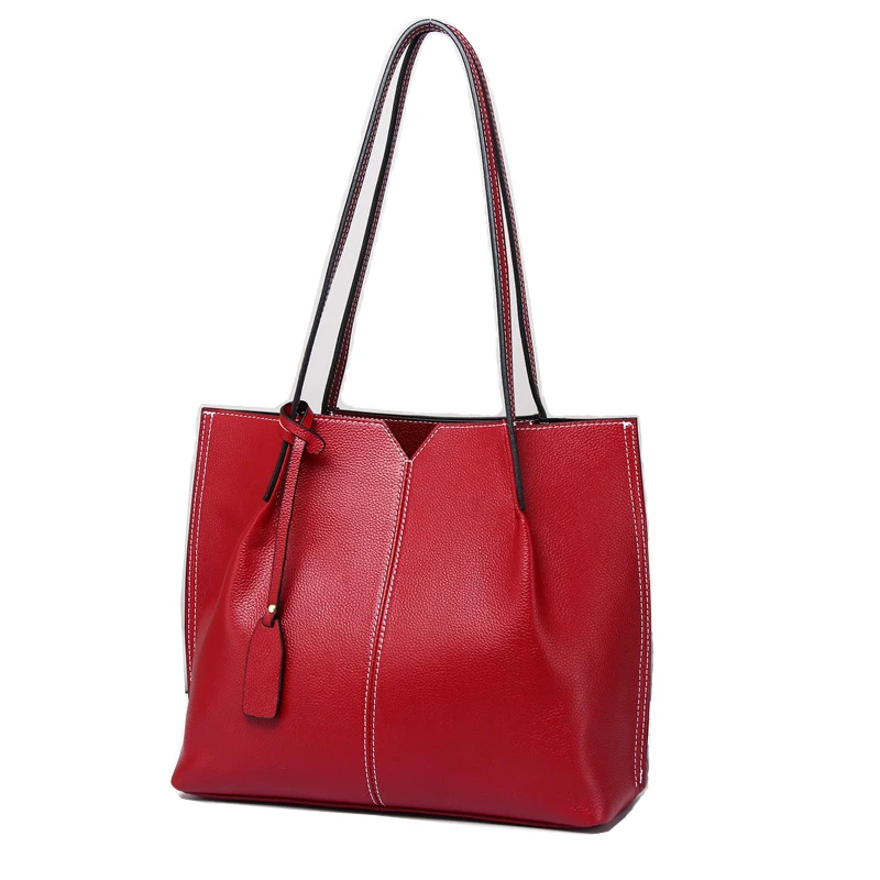 

Large Capacity Women Shoulder Bag Genuine Leather Handbag Ladies Real Cowhide Female Composite Bags
