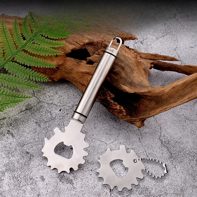 BBQ Scraper For Grill Tool For Outdoor Grill High Hardness And Corkscrew Function To Remove Stains Suspending Hole Design