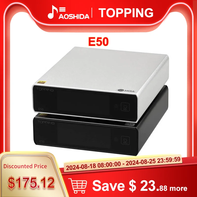TOPPING E50 Hi-Res ES9068AS DAC MQA FULL Decoder XMOS XU216 USB DAC 32BIT DSD512 768k AUDIO Decoder MQA Remote Control audio decoder