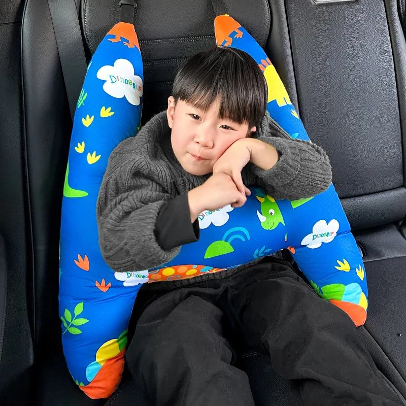 Baby Pillow Car Sleeping Pillow Dual purpose Breathable Car Children's Washed Interior Supplies Gift Red