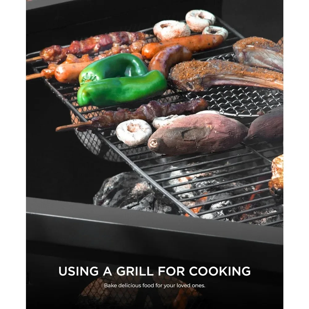 35 inch Fire Pit, Outdoor Fire Pit Wood Burning Pits with Cooking Grill, Large Firepits for Outside Octagonal Heavy Duty