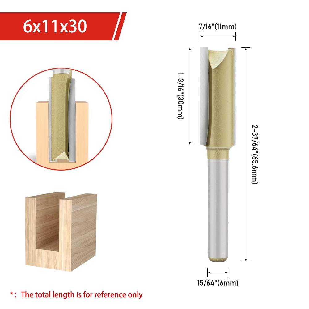 AURWOF 1 Stück 6 mm 1/4 1/2 Schaft Gerader Fräser Holzbearbeitungswerkzeuge Holzfräser für CNC-Trimmung H060020 – Detail 19