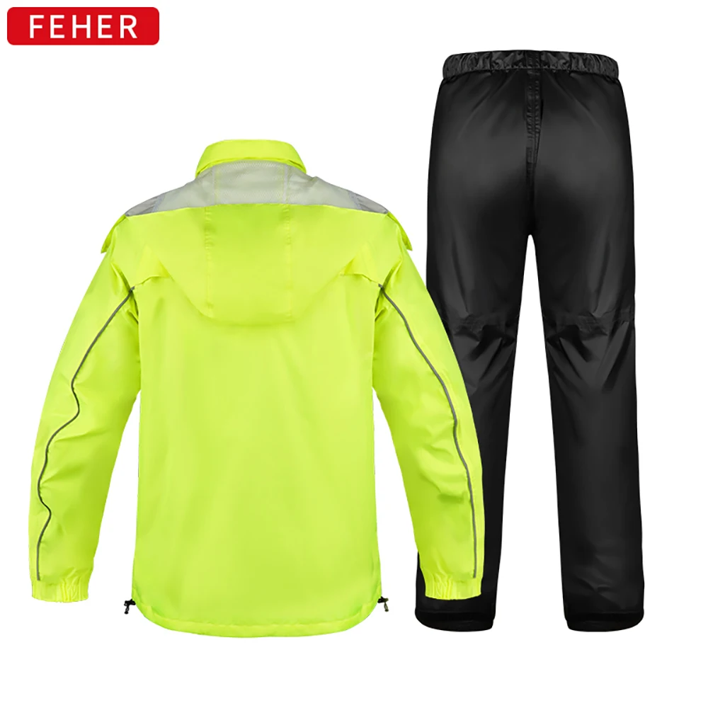New Men Motorcycle Raincoat Motorbike Rain Suit Waterproof Motorcyclist Moto Raincoat Rain Coat Jacket Pants Biker Set
