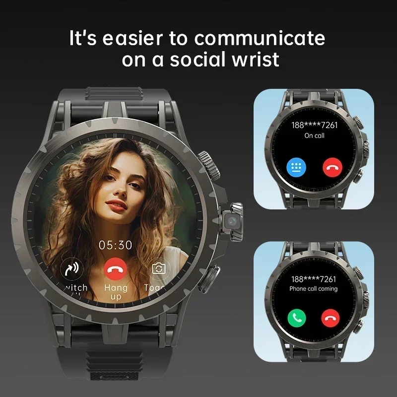 5G Full Netcom Android 9.0 4G Smart Watch 466*466 Amoled 1.43'' Screen Display GPS WIFI HD Video Call 5MP Camera Smartwatch Mans 4