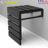 Teak Wood Folding Wall Mounted Shower Seat Handmade Stool 440lbs Capacity Bathroom Seniors Disabled Pregnant Foldable Water 1