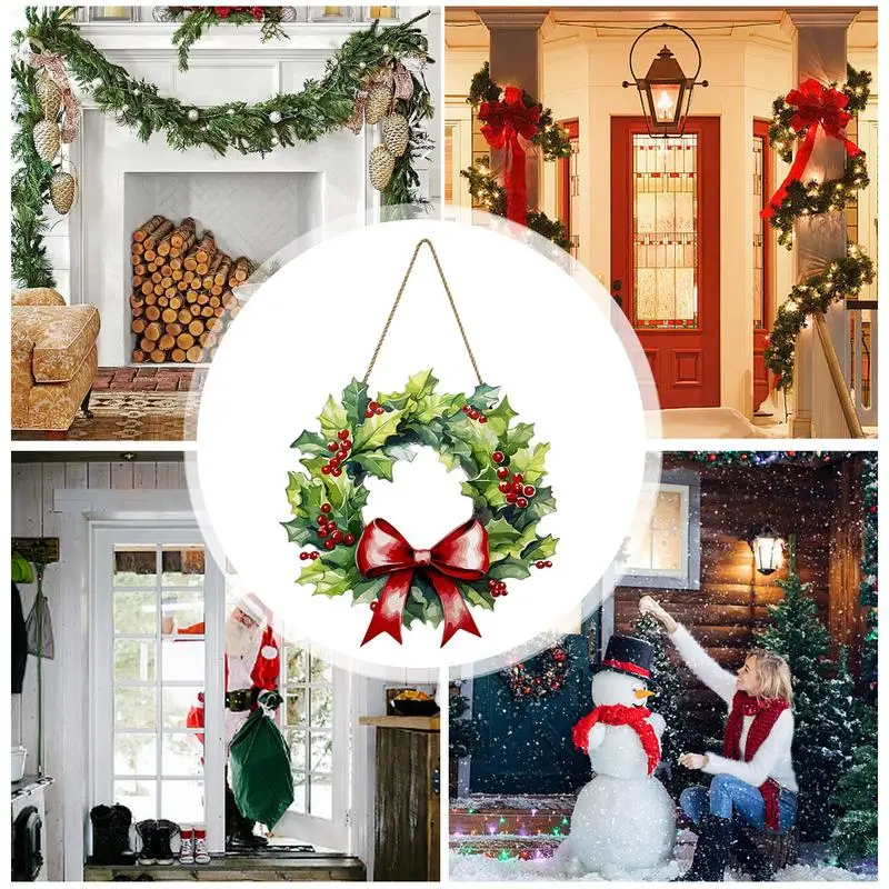 

Осенний венок Gnome, рождественские дверные венки с ягодами, обожженный галстук-бабочка, приветственный знак, рождественские украшения для двери, фотообои и сада
