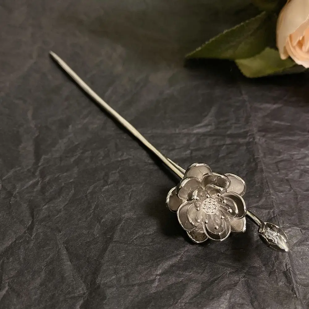 Antike Perlen Blumen Haarnadel Chinesischer Stil Metall Stab_voghion.com