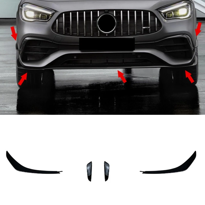 4Pcs Front Bumper Lip For Mercedes-Benz GLA H247 GLA200 GLA35 GLA45 AMG Splitter Canards Air Vent Cover