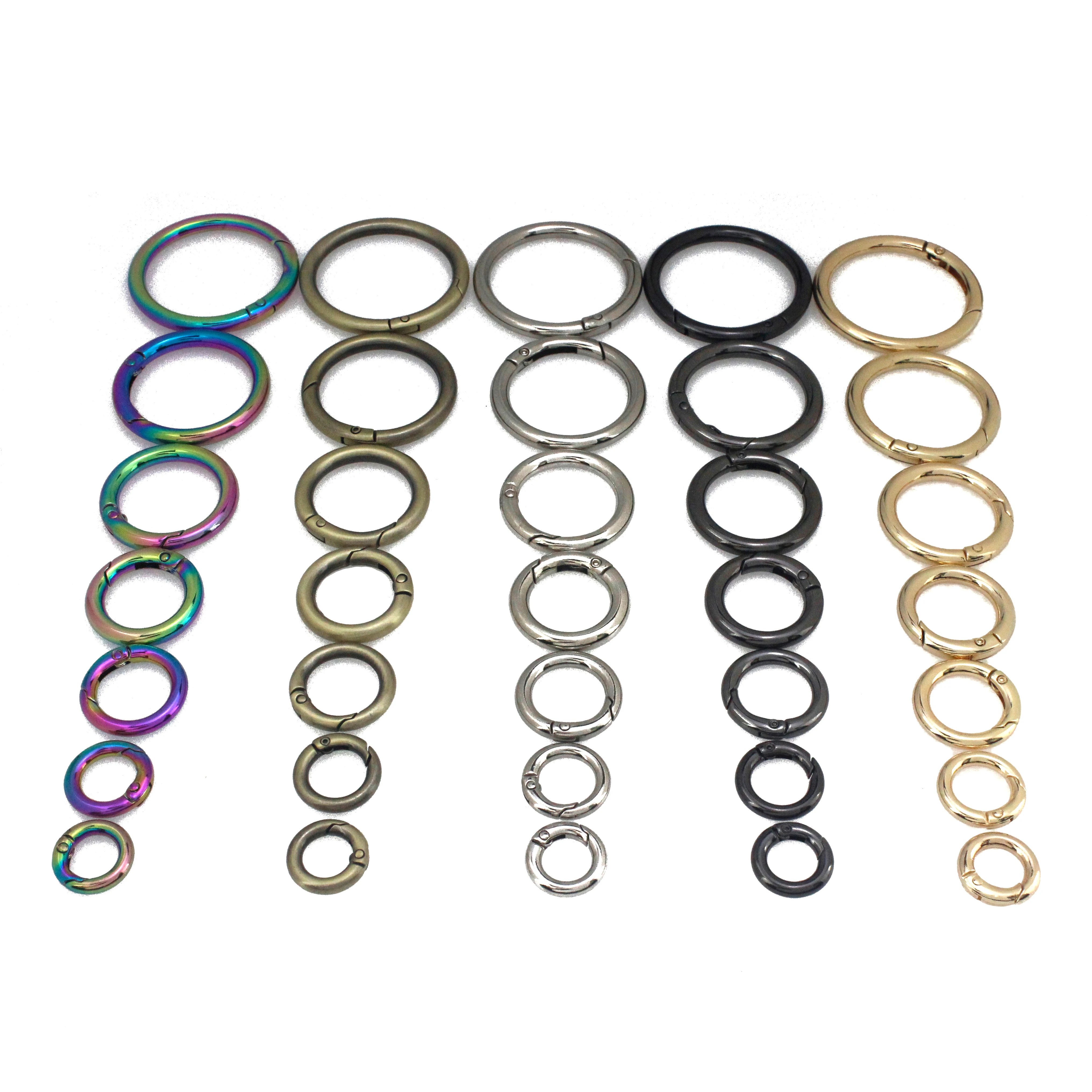 

1x Spring gate O Ring Alloy Openable Keyring Leather Craft Bag belt strap buckle trigger snap clasp clip connector DIY accessory