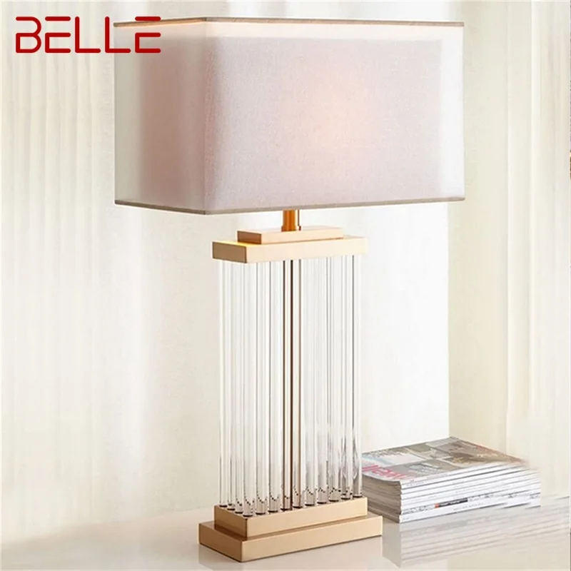 

BELLE Nordic Table Lamp Modern Creative Rectangle Lampshade LED Desk Light for Home Living Room