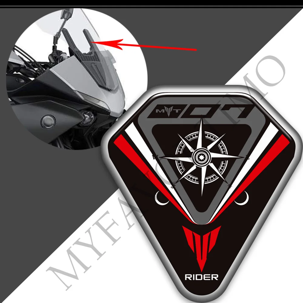 

3D Motorcycle Stickers Decals Tank Pad Kit Knee Wind Deflector Windscreen Windshield For Yamaha MT07 MT 07 SP MT-07 TRACER