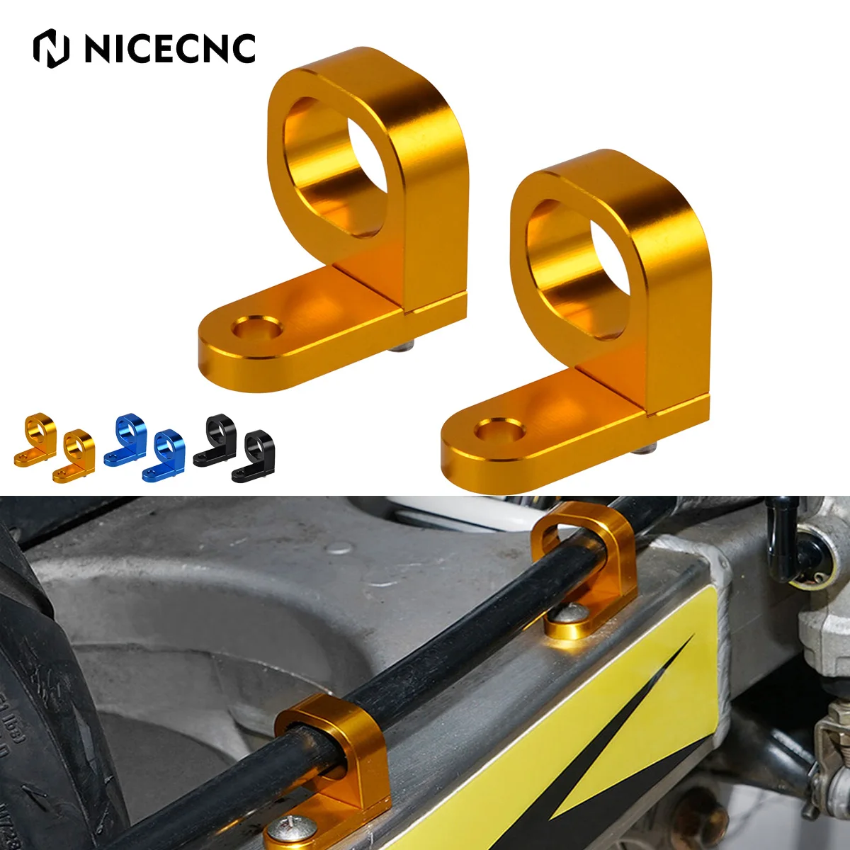 

NiceCNC Rear Brake Line Cable Clamp Holder For Suzuki DRZ 400 400E 400S 400SM RM 125 250 250Z RMZ 250 450 Hose Guide Clamp