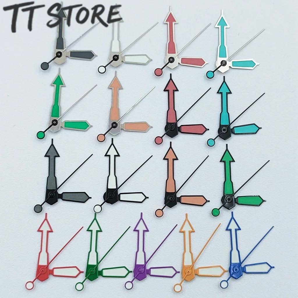 Watch Accessories NH35 Hands Green Red Silver Gold Blue Purple Orange Watch Hands Green Luminous For NH35/NH36/4R/7S Movement Watches Pointers