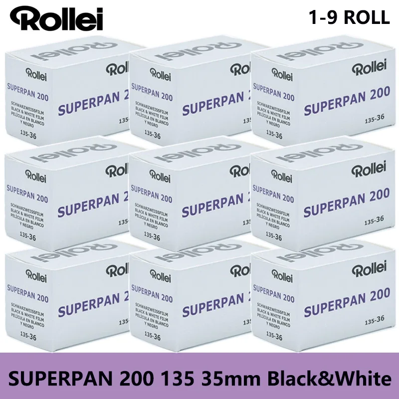 Original Rollei SUPERPAN 200 120mm Black & White Negative Film（36 Exposures/Roll）Professional 1-10 Rolls For 120 Film Camera