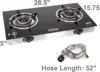 Burner Stove w/Auto Ignition LPG Tempered Glass Outdoor Propane Portable Camping Cooktop Range 2-Burner Gas Burner 6