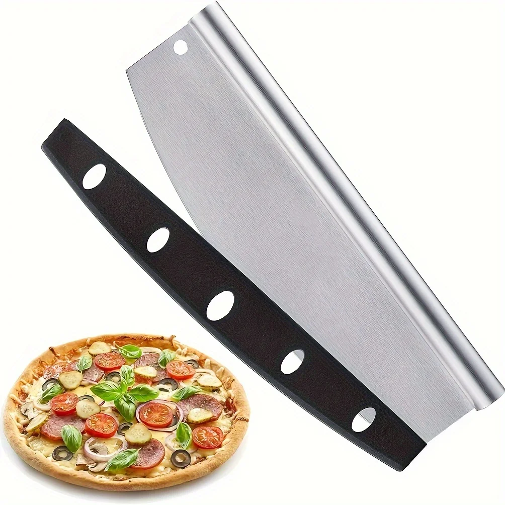 1pc Stainless Steel Pizza Cutter Commercial Pizza Half Moon Shaker Hob Semicircle Shaker Multi-Purpose Slitting Cutter