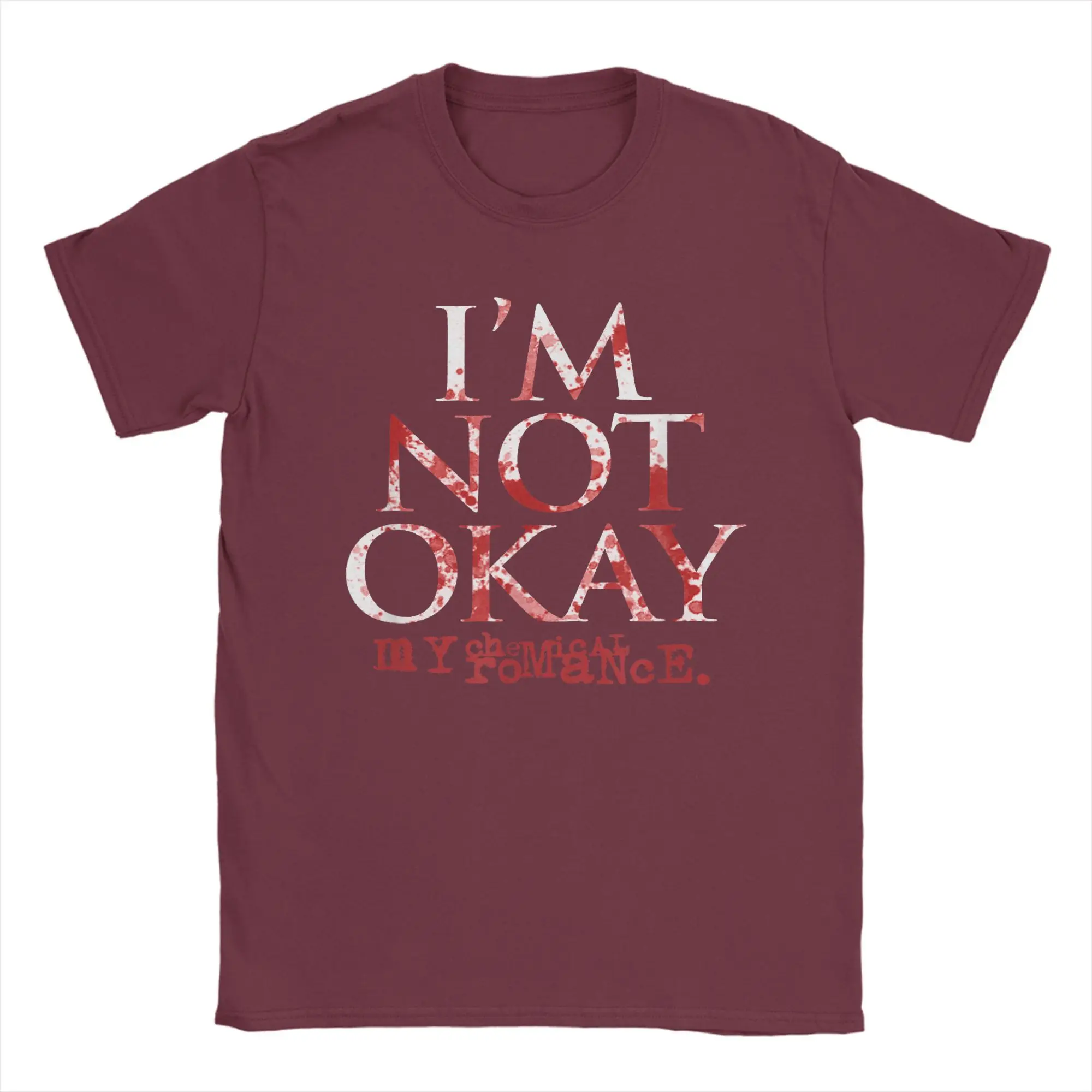 I'm Not Okay Graphic Vintage Men's T-Shirt - Short Sleeve Round Neck 100% Cotton Summer Tee