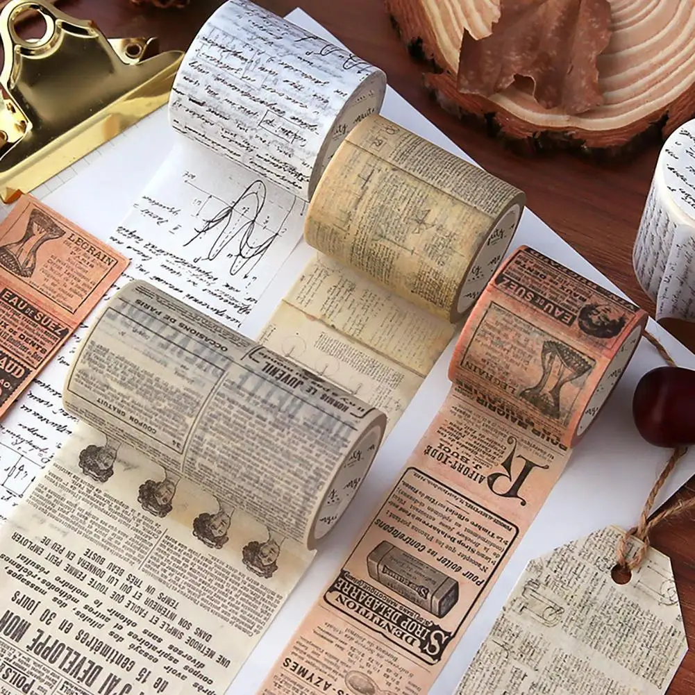 Masking Tape Gothic Type Diy Decor Retro Newspaper Print Adhesive Washi