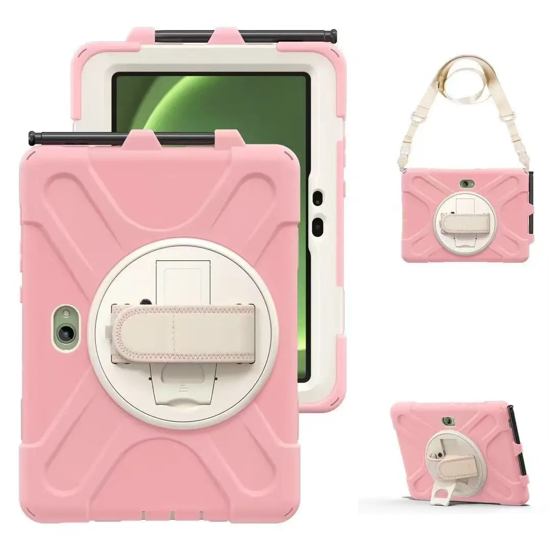 Enhanced Rugged Tablet Case with 360-Degree Rotating Stand and Silicone Shell