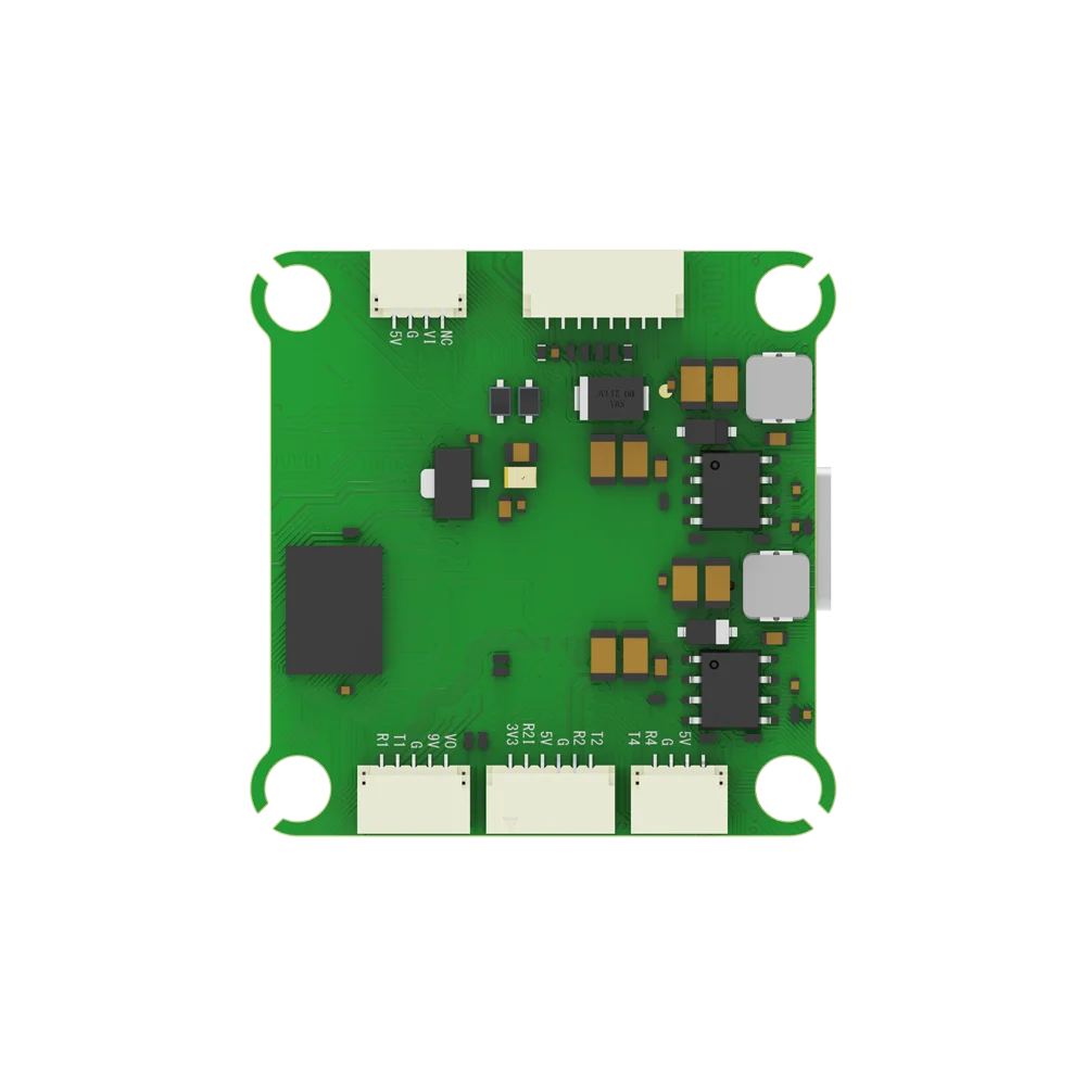 Détail du gyro ICM42688 et de la puce AT32F435 sur le PCB du BLITZ ATF435