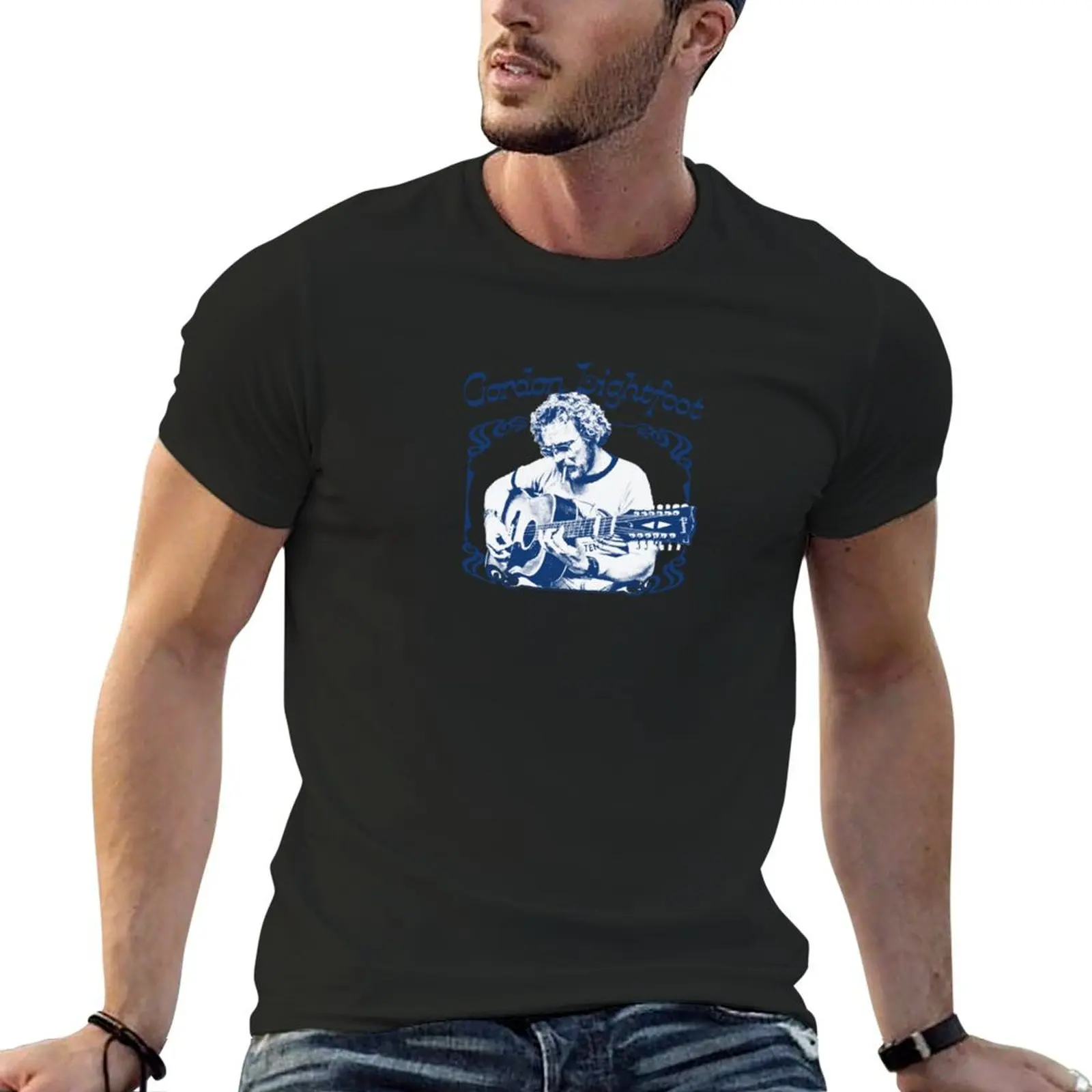 

Gordon Lightfoot / Retro Style Country Fan Design T-Shirt sublime shirts graphic tee blue archive funnys mens funny t shirts