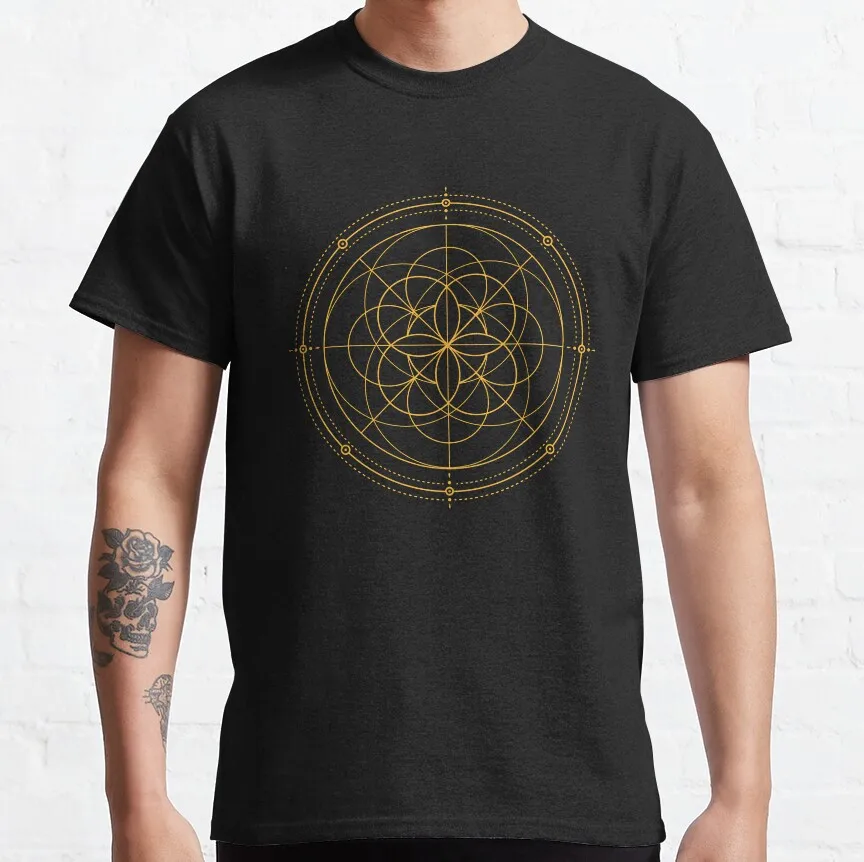 Aum Mandala Sacred Geometry Spiritual Zen Symbol 100% Cotton Men's T-Shirt - Plus Size Available