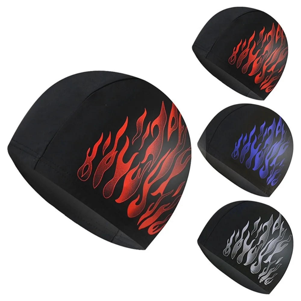 Seaside Flame Style Swimming Accessories Nylon Ear Protection Elastic Summer Diving Hats Bathing Hat Swimming Cap Swimming Hat