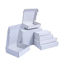 Elegant Multi-Size Brown and White Gift Boxes - 18x9x5cm (White box 10PCS)