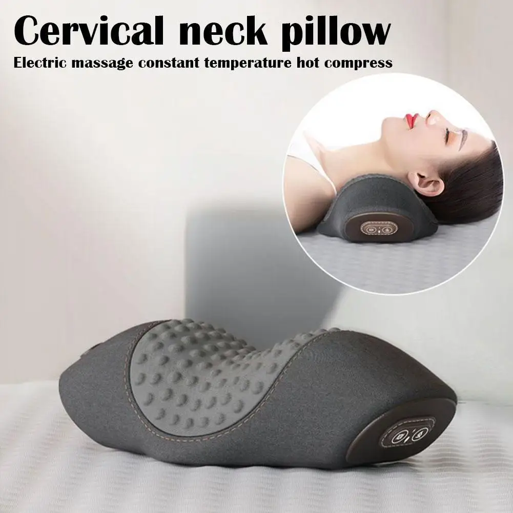 

Electric Massager Cervical Pillow Hot Compress Vibration Sleeping Neck Pillow Massage Traction Spine Care Memory Foam Relax
