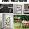 4-Tier Foldable Metal Storage Shelf with Wheels Heavy Duty Organizer Bathroom Kitchen Office Garage Space Saving Display Rack 6