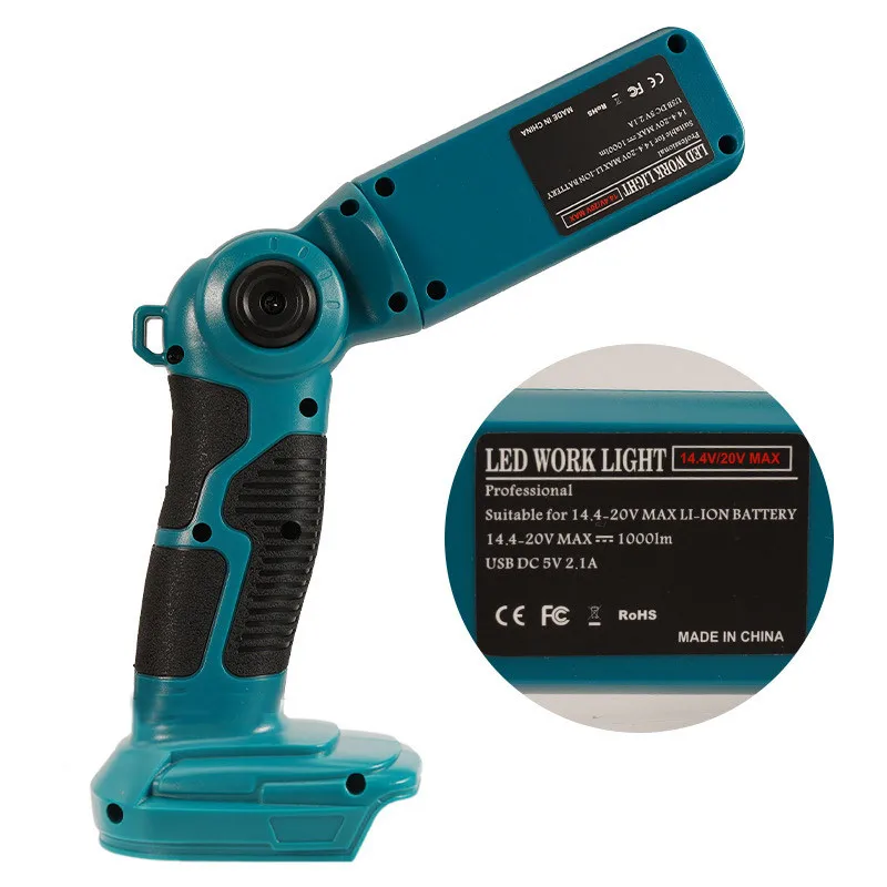 12W Work Light LED Light Portable Flashlight Outdoor Light 14.4V-18V for Makita