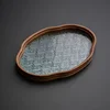 Glass cosmetic storage tray, dry brewing tray, Kung Fu tea set, small tea table, living room office tea tray storage tray 4