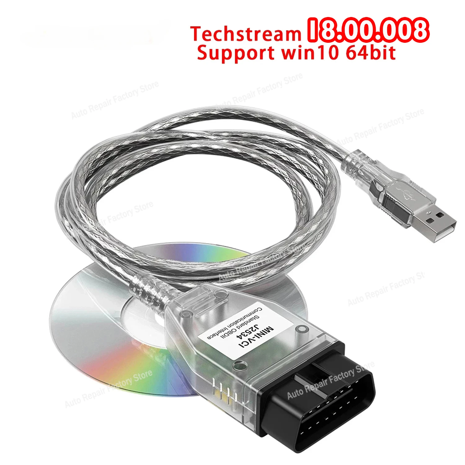 Mini VCI J2534 Cable V18.00.008 última Versión, Adaptador De Escáner De Conector De Cable OBD2 Apto Para Tis Techstream Programacion Cable De