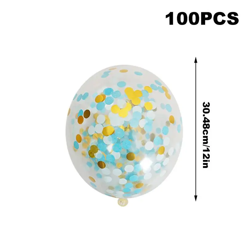 Balloons With Golden Paper Latex Party Balloon 100Pieces 12Inches Confetti Balloons Transparent Multicolor Sequin Balloon
