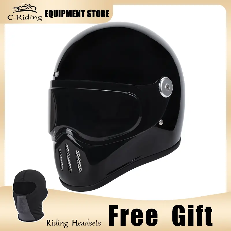 C-Ridng Genuine Carbon Fiber Adventure DOT Certified Modular Design Style Full Face Motorcycle Helmet with Dark Detachable Lens - Image 16